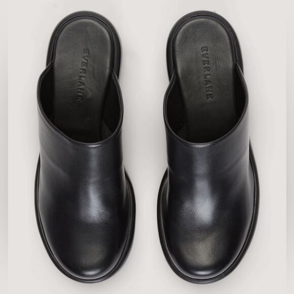 EVERLANE The Puffa Clog 100% Leather Black Slip On Platform Chunky Comfort 5.5 - Picture 2 of 13